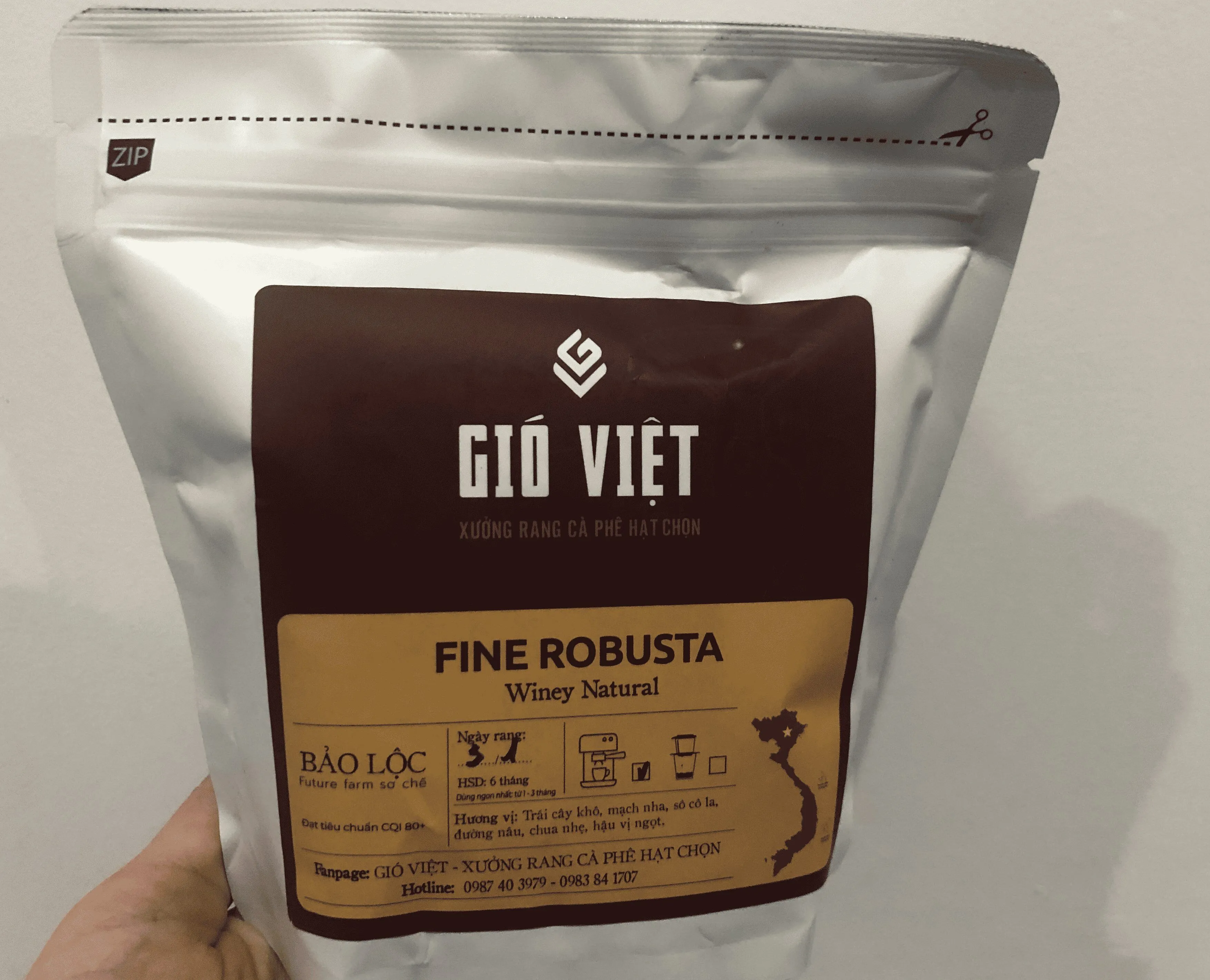 a bag of vietnamese robusta coffee