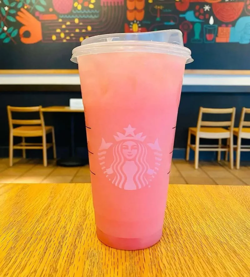 Fuzzy Peach Refresher at Starbucks