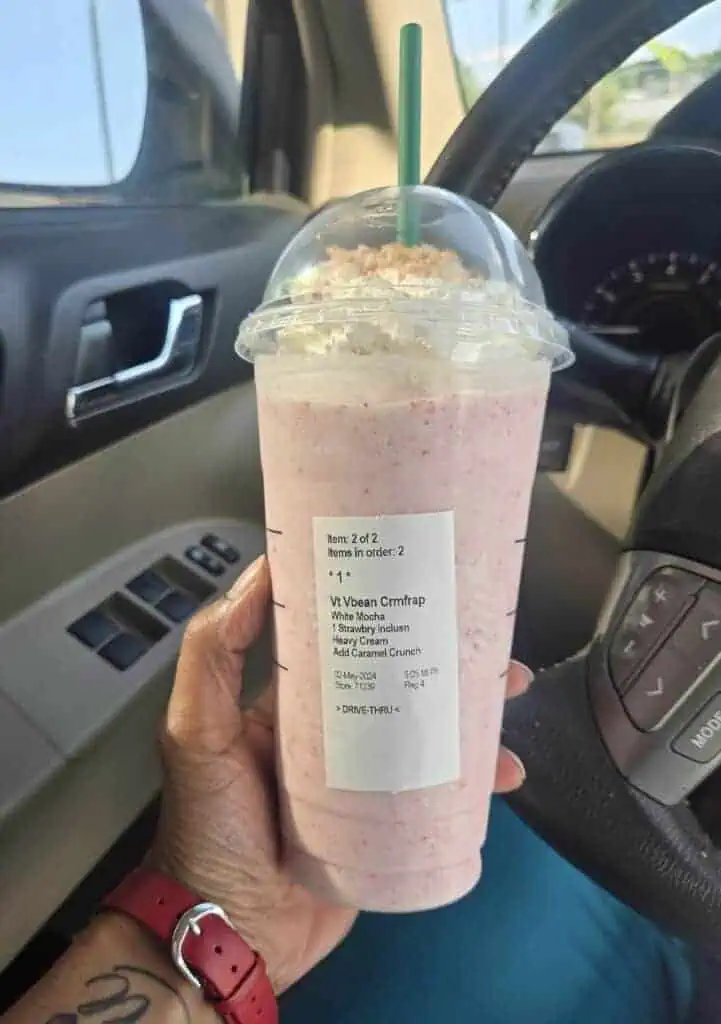 Strawberry Caramel Crunch Frappe