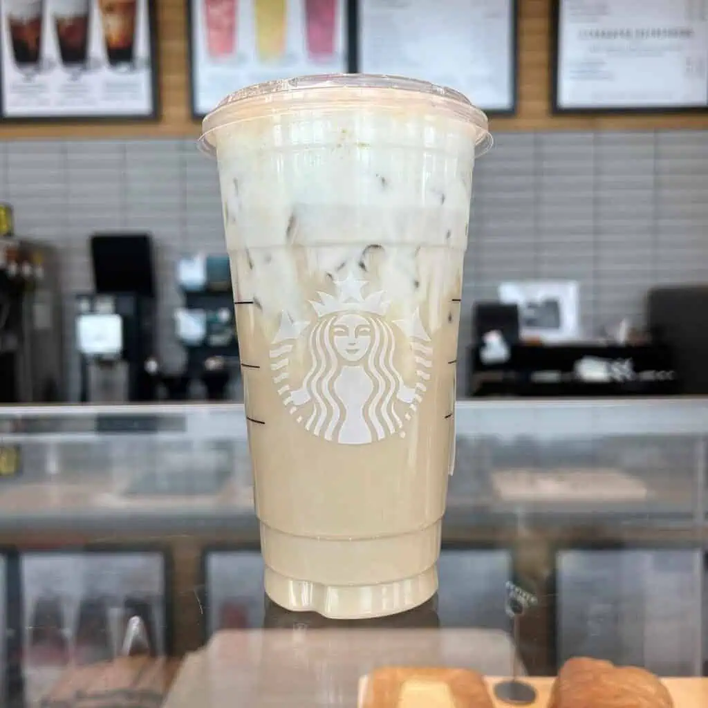 Venti Iced Chai Latte with cold foam on top