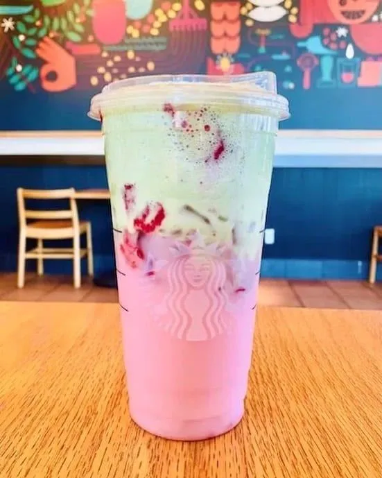 matcha pink drink at starbucks
