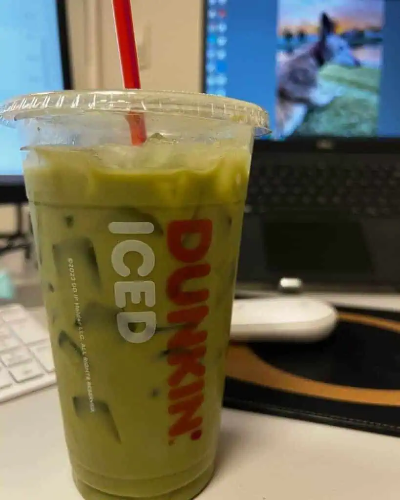 Blueberry Iced Matcha Latte