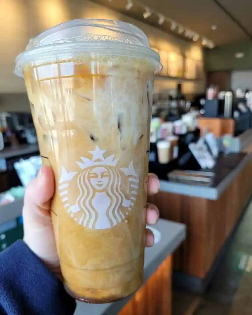 Iced Coffee with sweet cream at starbucks