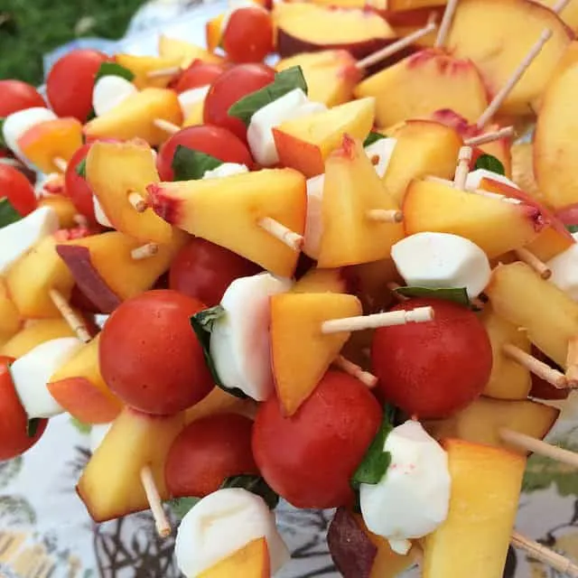 Peach Caprese Skewers