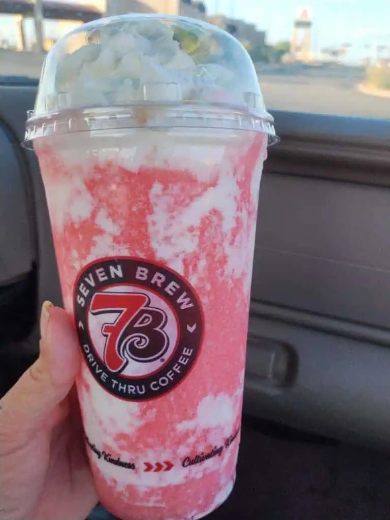 Strawberry lemonade chiller with whipped cream on top and bottom!