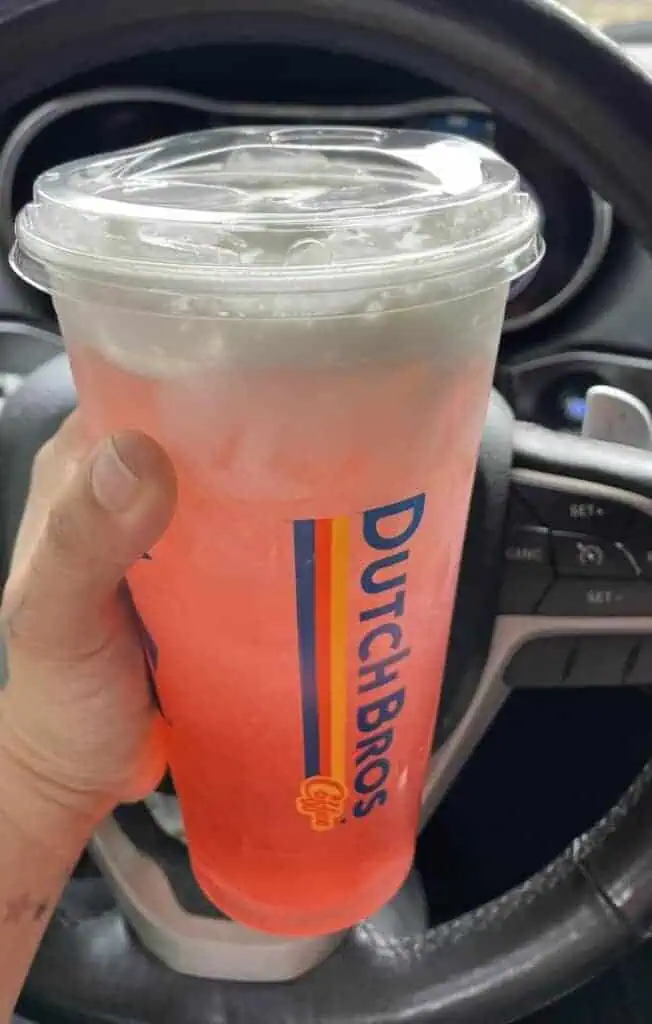 Strawberry watermelon lemonade with coconut milk and soft top