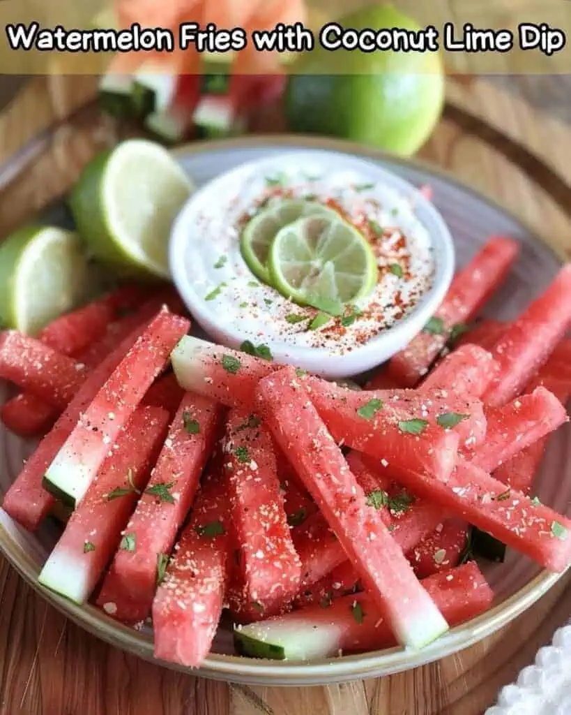 Watermelon Fries with Coconut Lime Dip