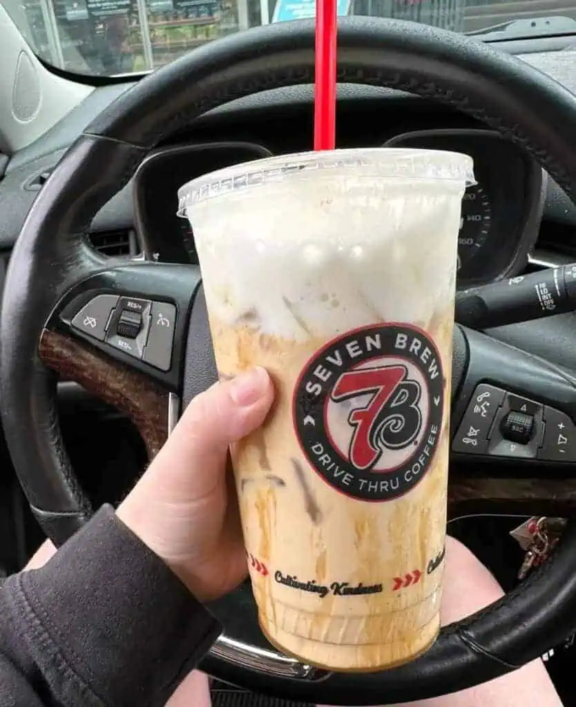Large Iced Blondie with cold foam and caramel drizzle