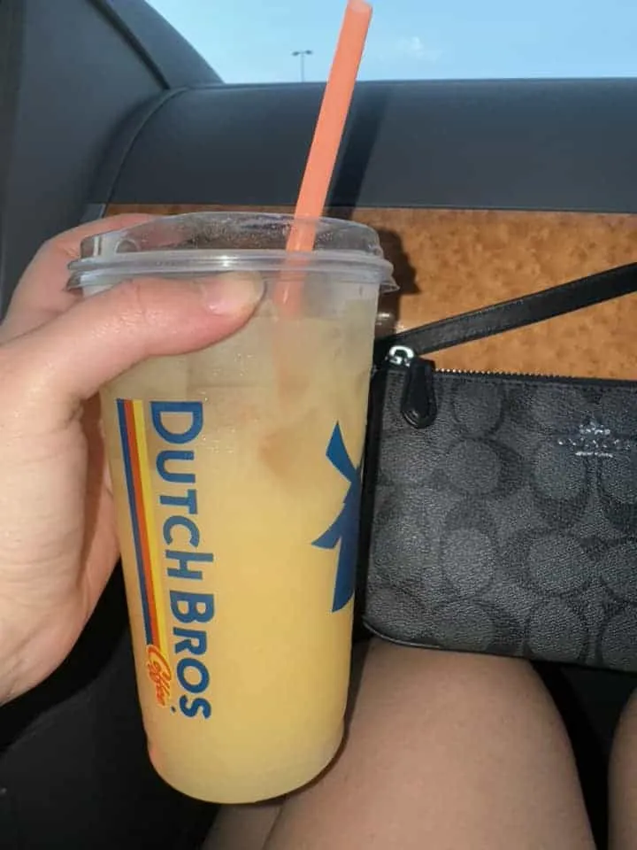 pineapple mango lemonade cut with coconut milk