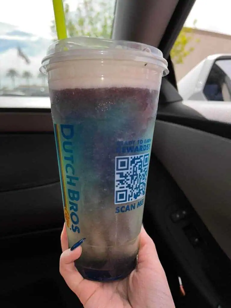 Blended lemonade with watermelon, blue razz and strawberry