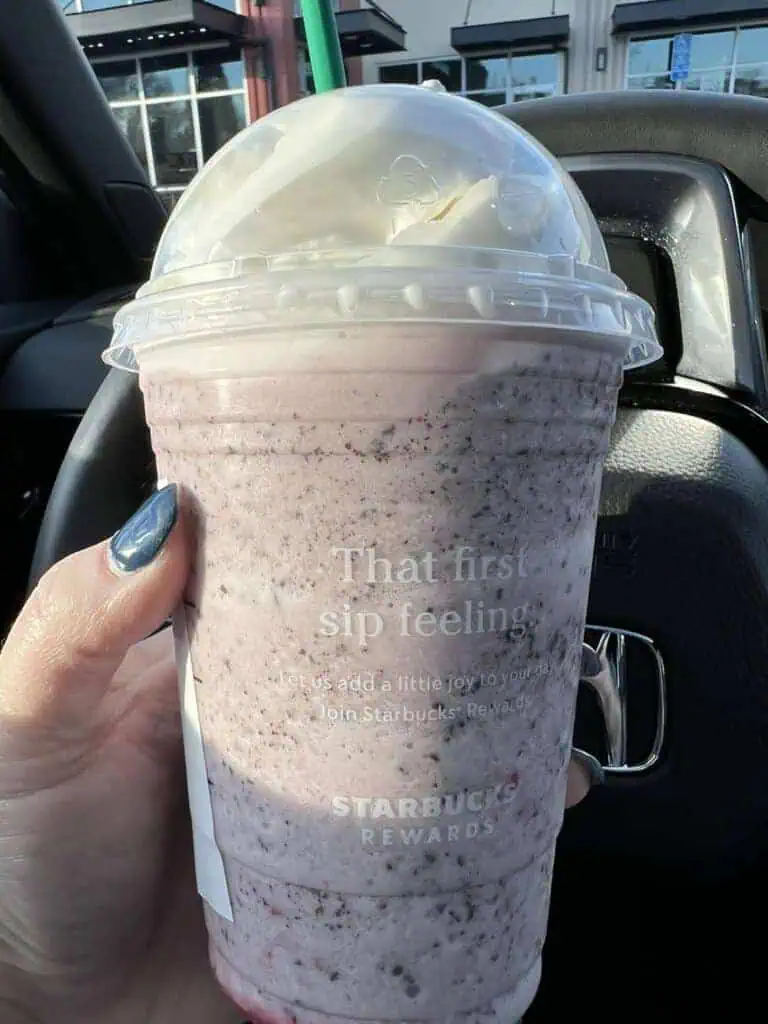 Chocolate covered strawberry frappuccino
