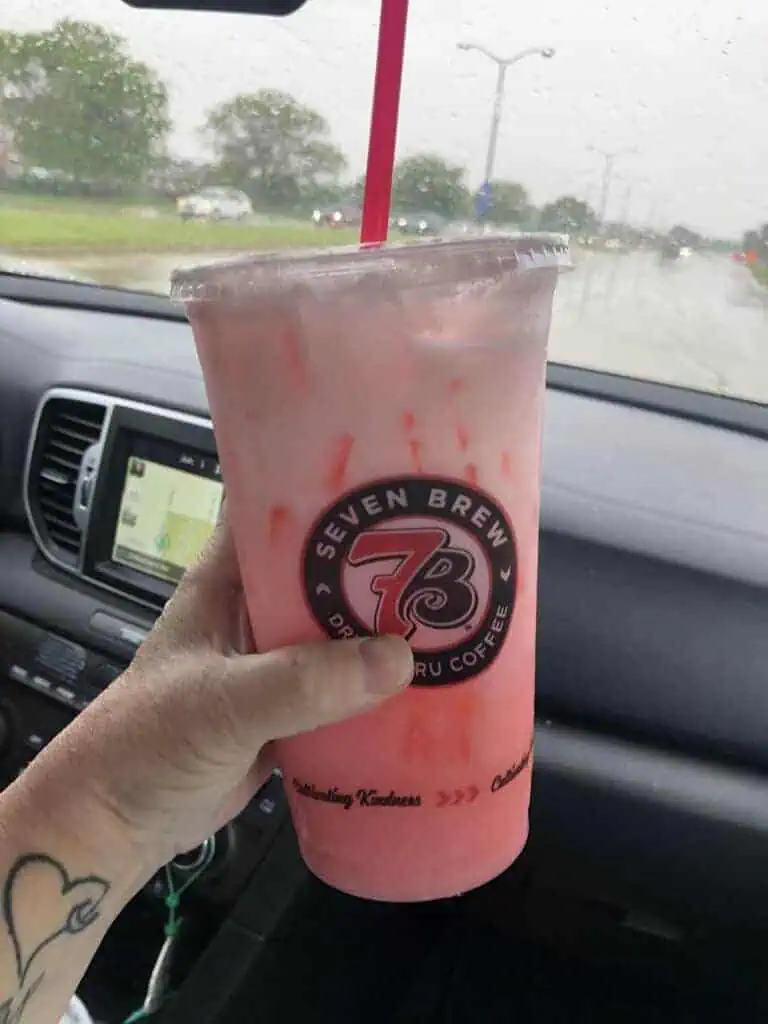 Pink Starburst with cream
