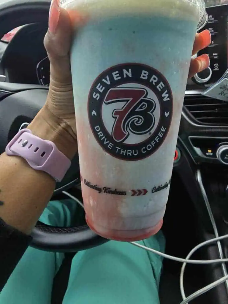 Red, White & Brew with sweet cream and white chocolate