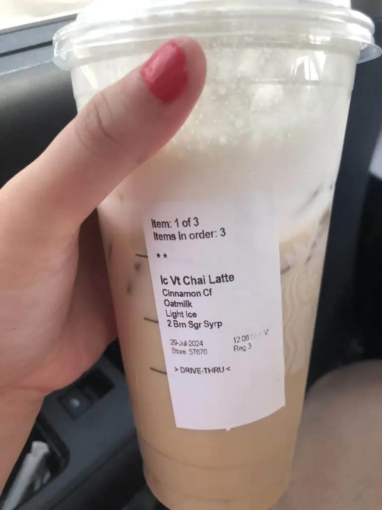 chai latte with cinnamon cold foam