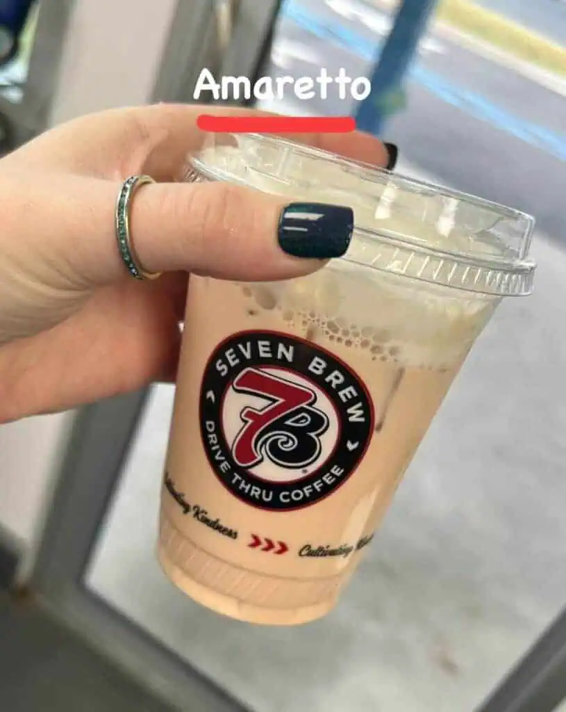 iced breve with amaretto flavoring