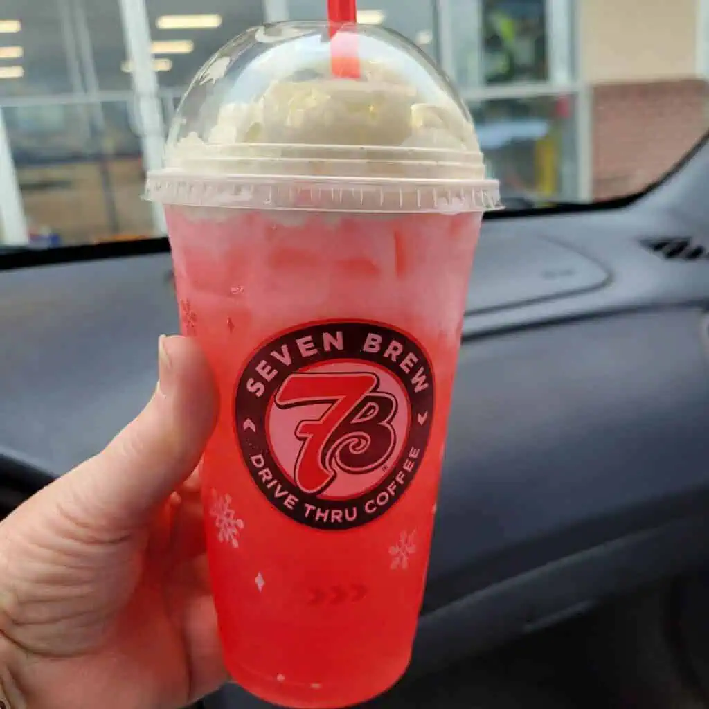 strawberry green tea with whipped cream