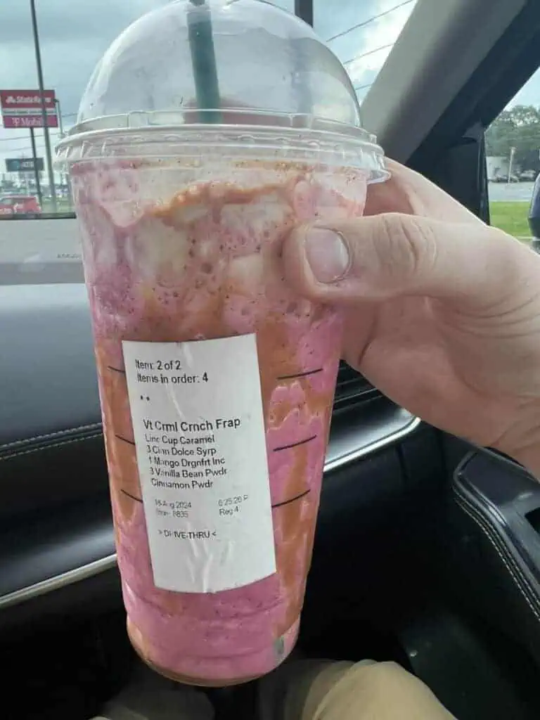 Cinnamon Mango Dragon Crunch Frap