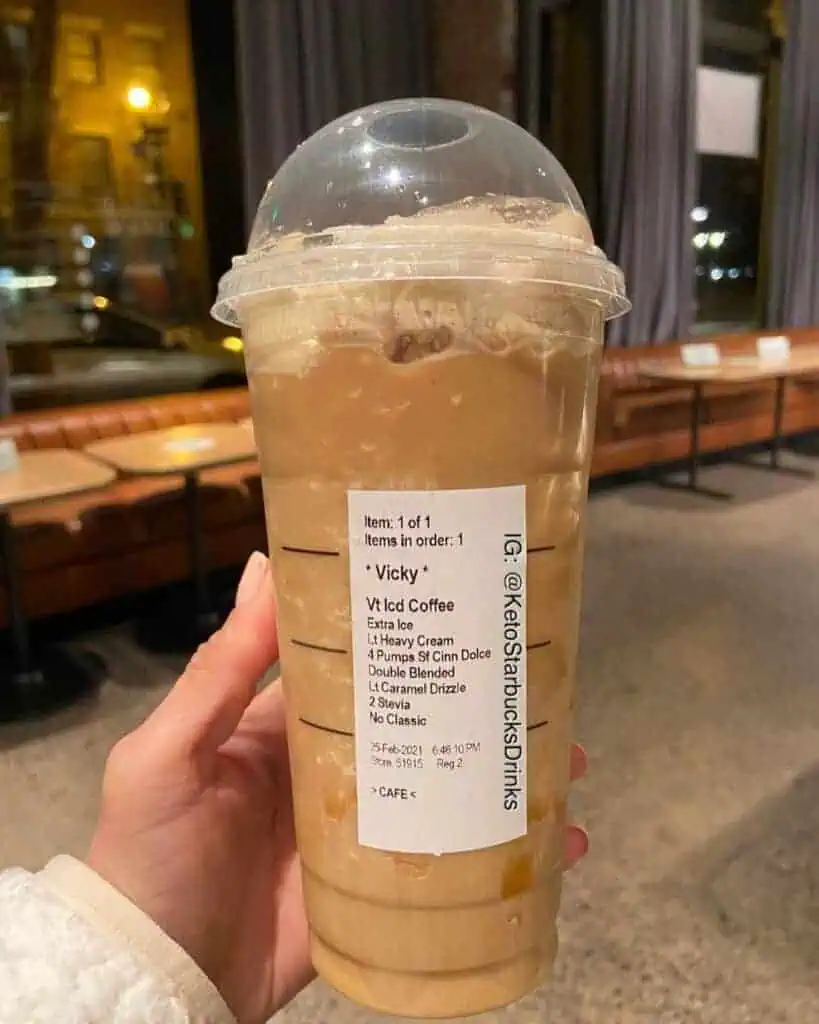 Double Blended Cinnamon Caramel Iced Coffee
