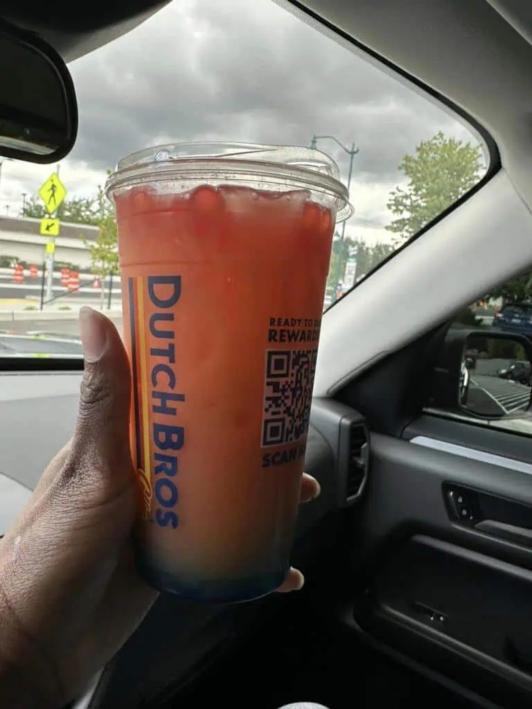 Hawaiian green tea with coconut milk blue raspberry float and boba
