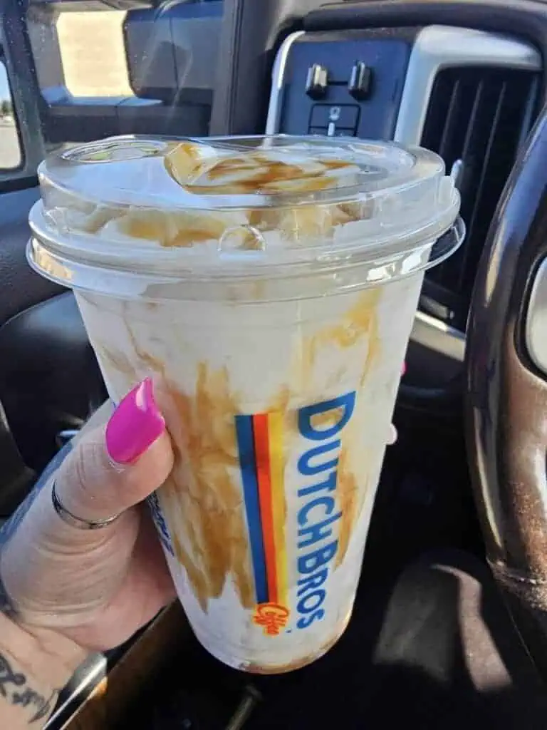 Islander with white coffee breve