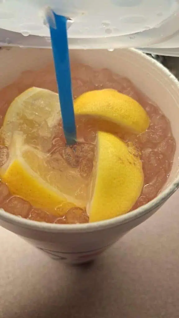 Lemon blackberry water with extra ice