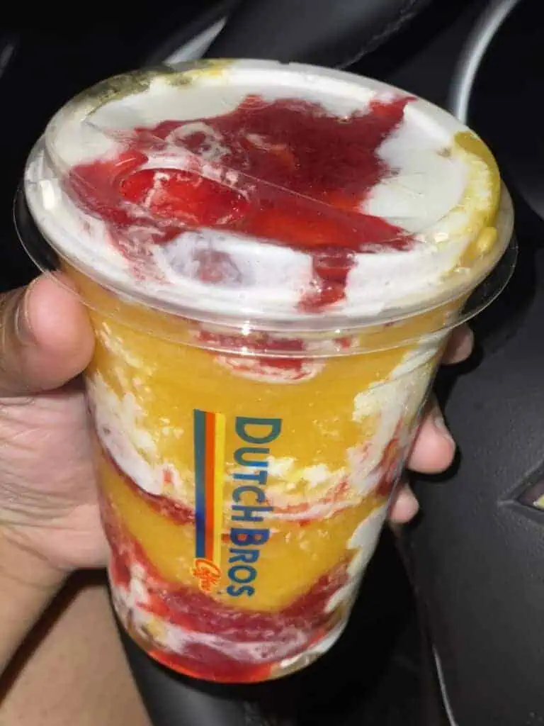 Mango Smoothie double blended with soft-top parfait style 