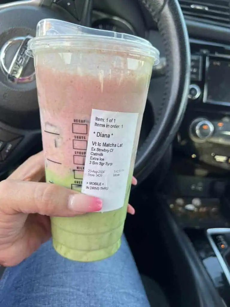 Matcha Latte with Strawberry Cold Foam