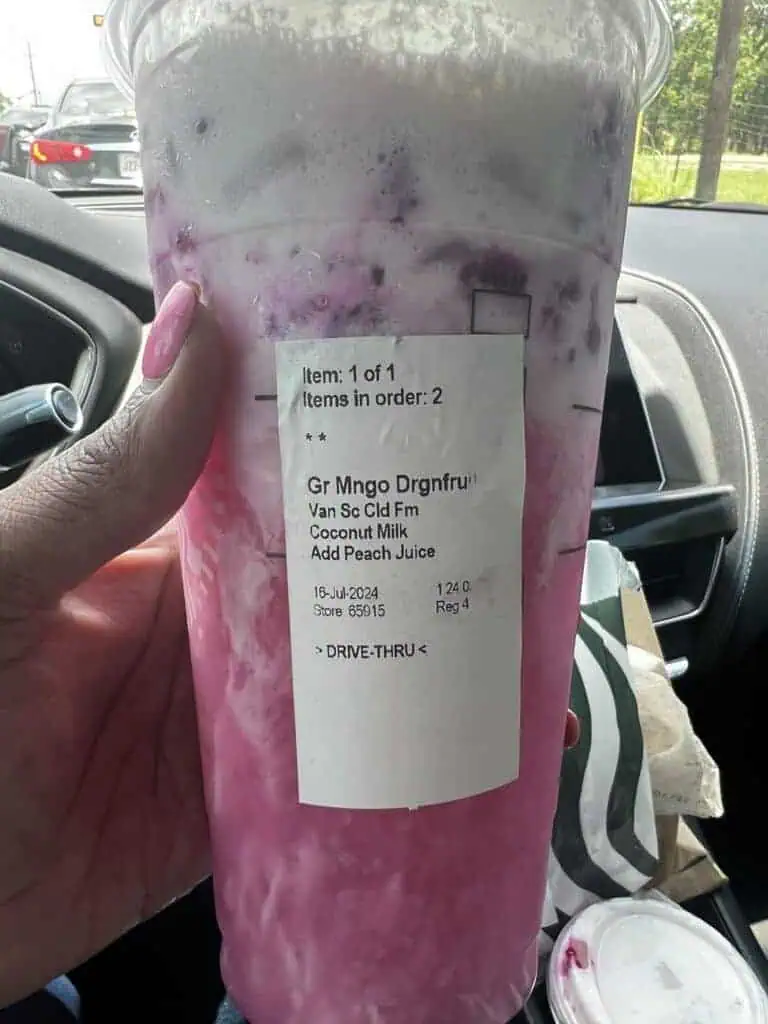 Peachy Dragon Coconut Refresher
