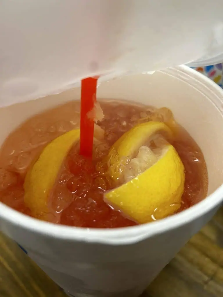 Route 44 water with peach, lemon, raspberry, and cranberry