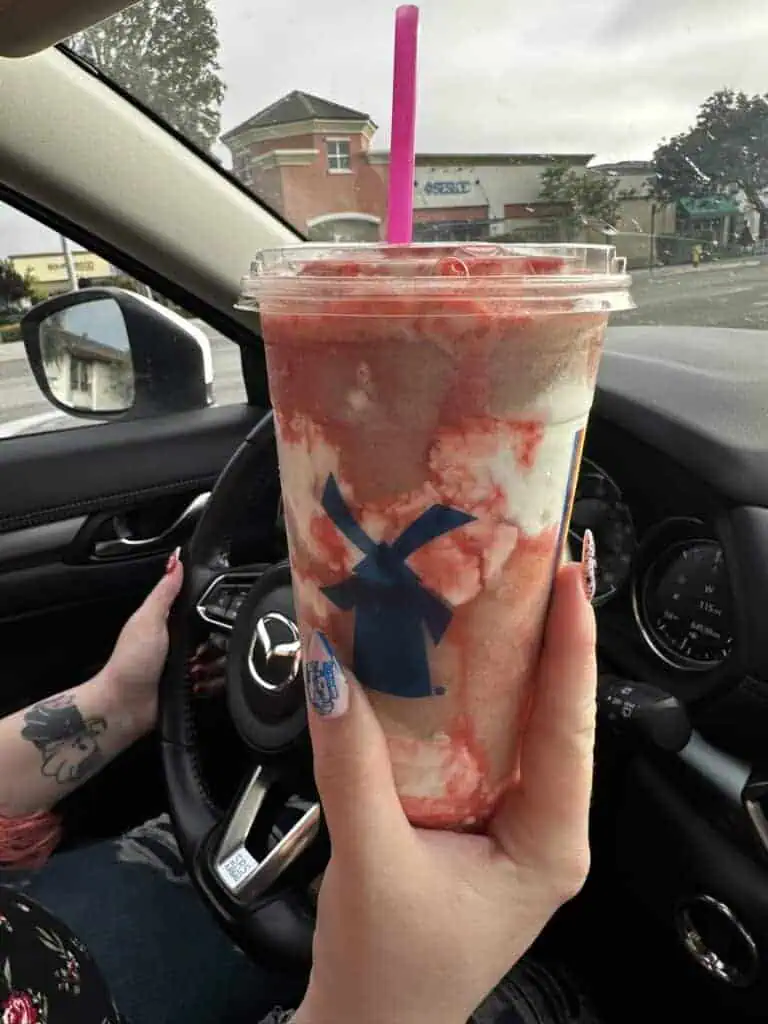 Strawberry base smoothie with Shark attack flavors