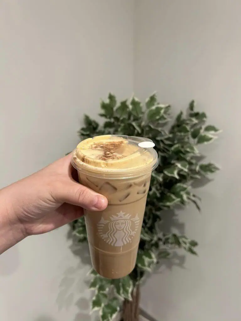 White mocha with pumpkin cold foam