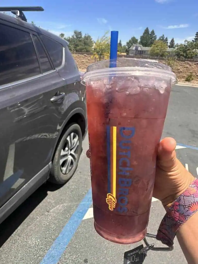 iced green tea with SF raspberry, SF Strawberry and crème de menthe
