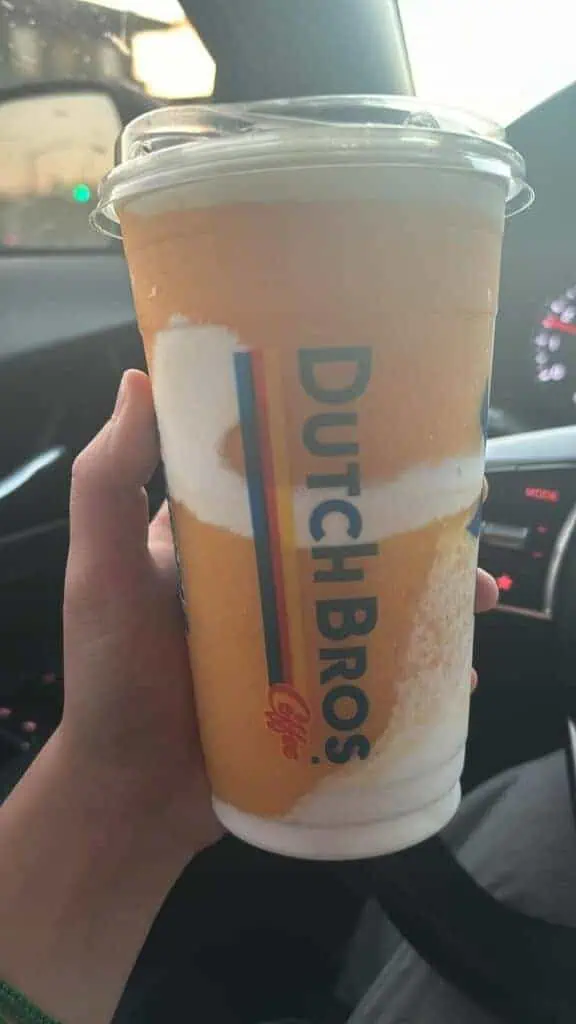 peach & mango smoothie with soft top parfait