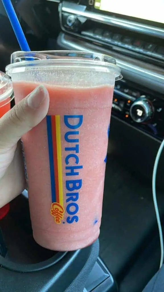 strawberry smoothie with pomegranate dole whip flavoring