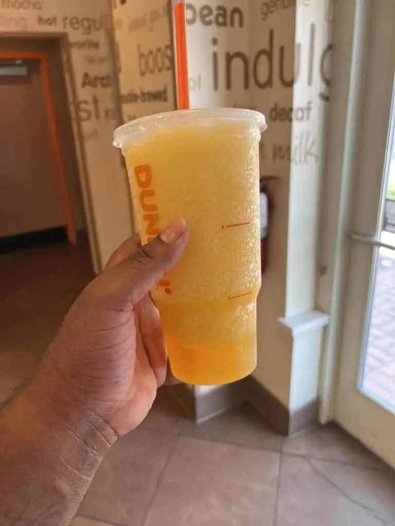 vanilla bean coolatta but with mango, pineapple and lemonade