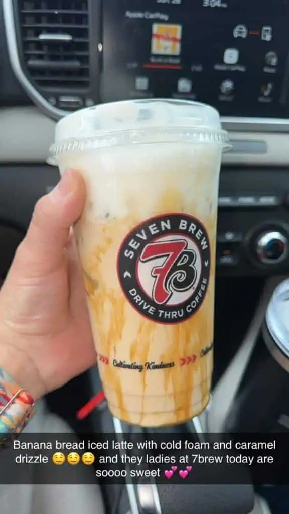 Caramel Banana Iced Latte with Breve