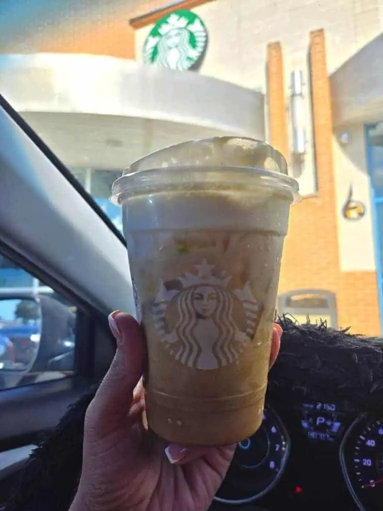 Iced brown sugar shaken espresso w: vanilla cream cold foam