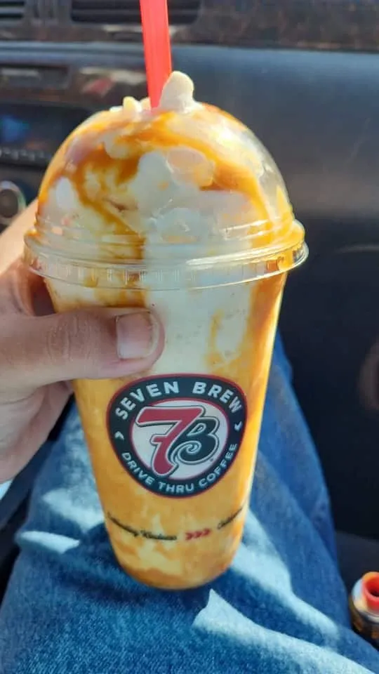 Pumpkin pie shake with pumpkin/Carmel drizzle