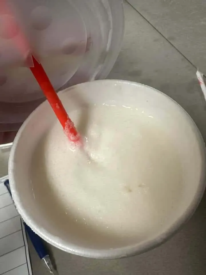 White coconut cream slush