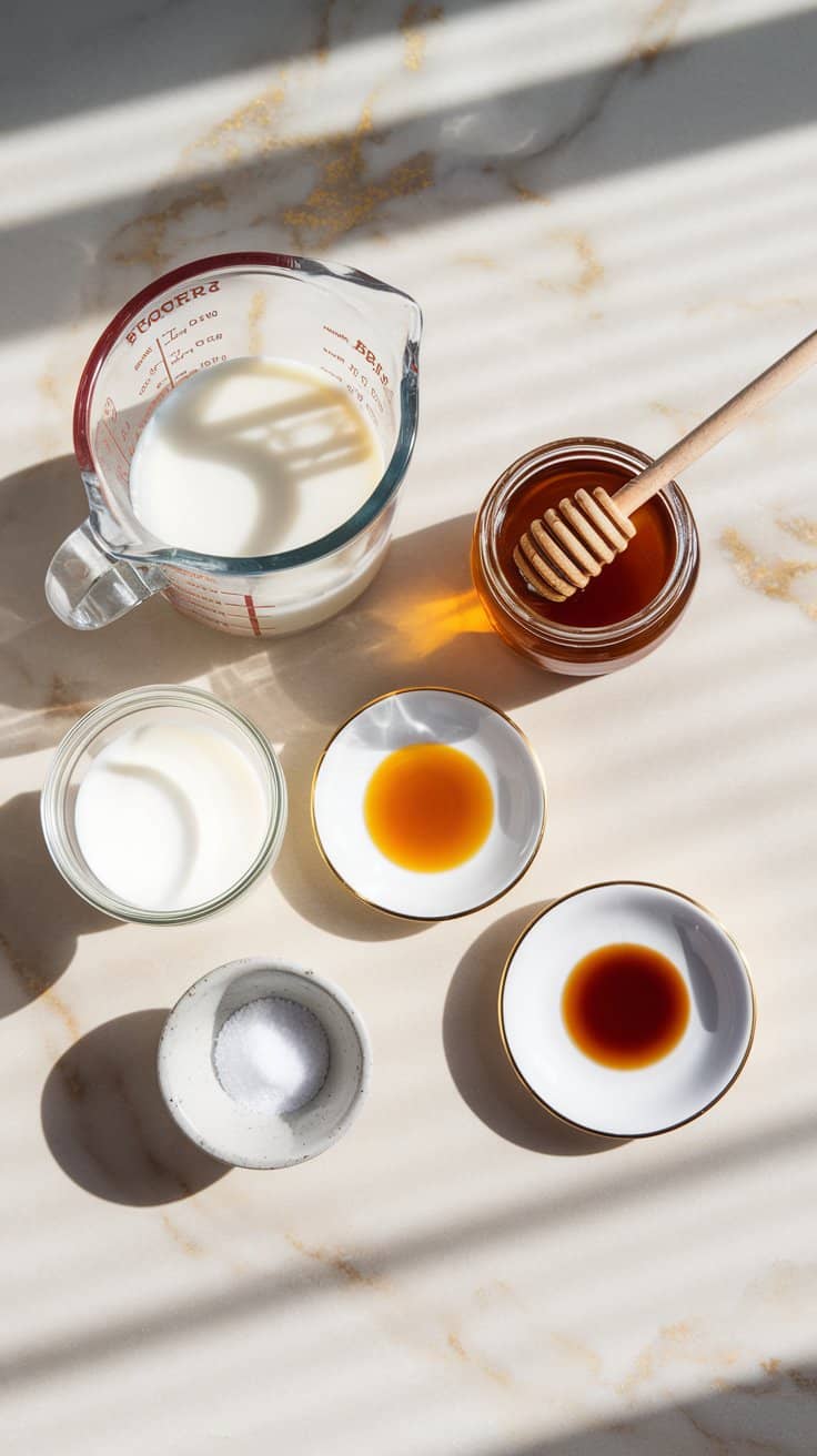 Homemade Honey Almond Creamer ingredients