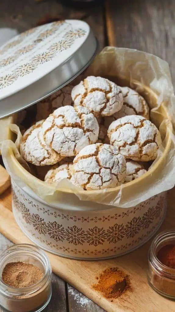 Eggnog Crinkle Cookies