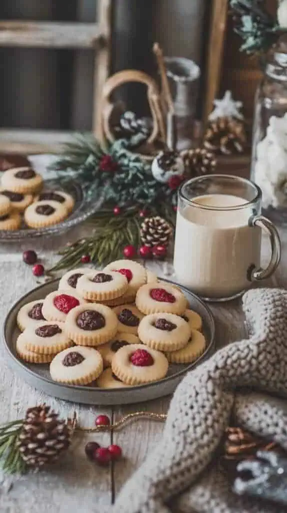 Spiced Eggnog Thumbprint Cookies