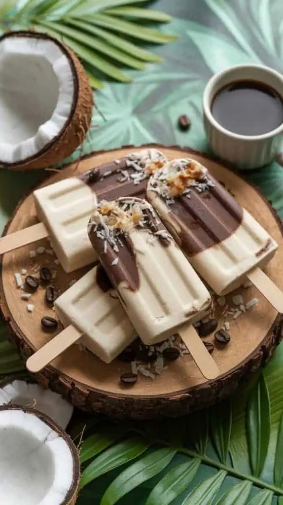 Coffee and Coconut Popsicles