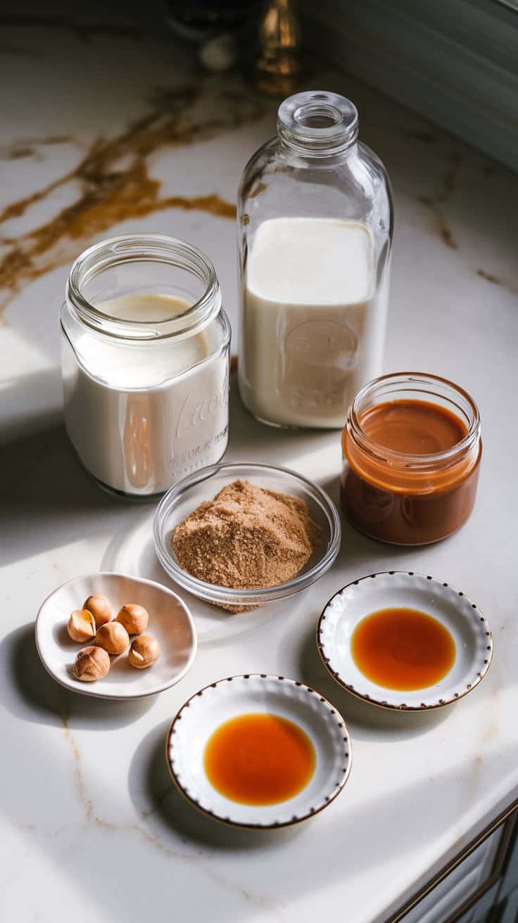 Homemade Toffee Nut Coffee Creamer ingredients