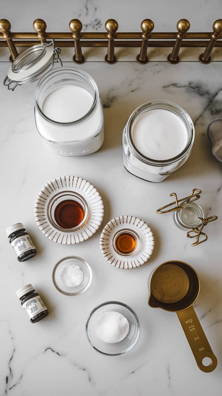 Homemade French Vanilla Almond Creamer ingredients