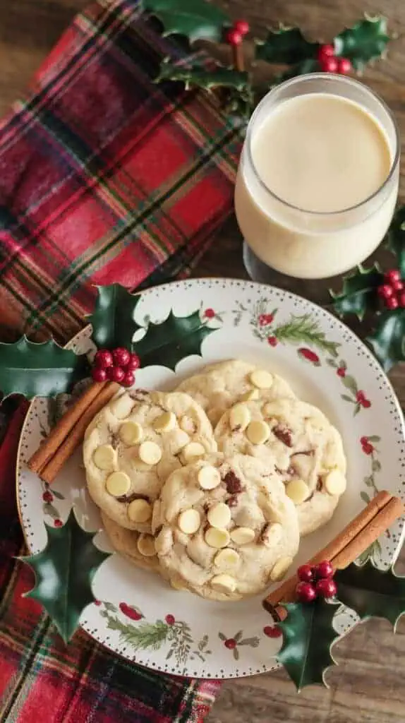 Eggnog and White Chocolate Chip Cookies