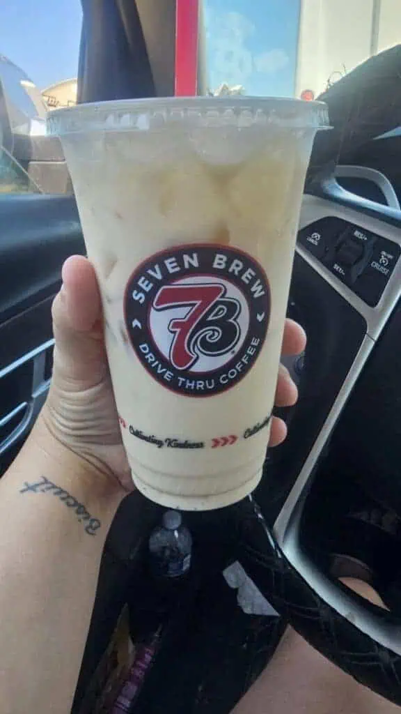 medium iced Chai with white chocolate & brown sugar cinnamon