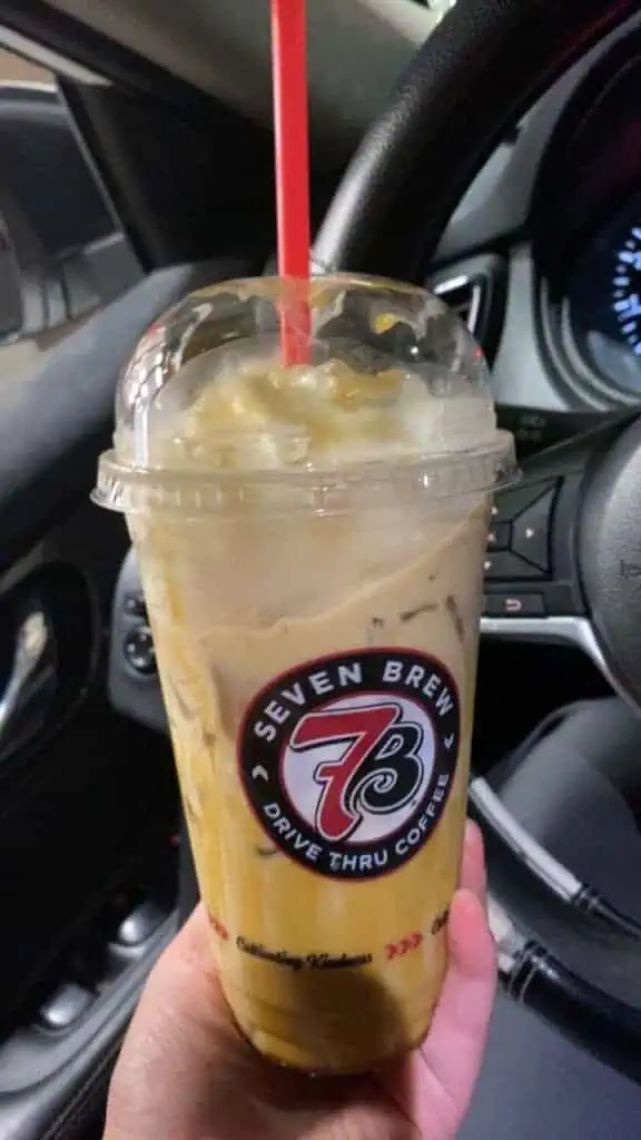 smooth 7 with extra caramel drizzle , extra white chocolate, whipped cream