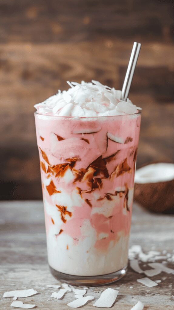 Pink Coconut Iced Latte
