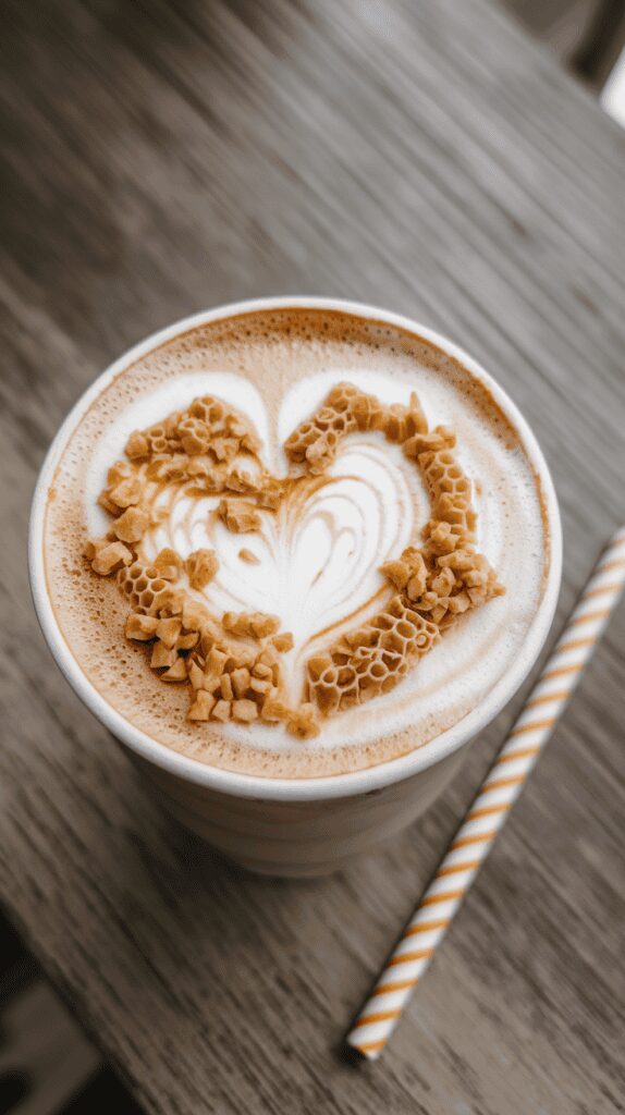 Honeycomb Heart Flat White